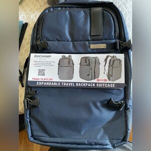 Duchamp Blue Expandable Travel Backpack Suitcase